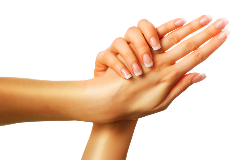 A woman's hands being modeled with a freshly done manicure 2